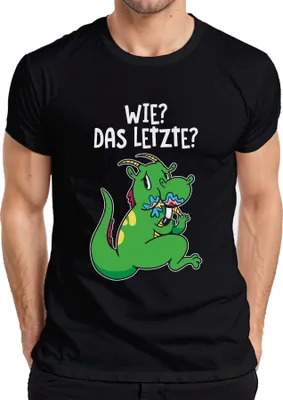 Produktbild von Wie Das Letzte lustiger Cartoon Drache Eis schlemmen Geschenk Herren T-Shirt, Schwarz, XL