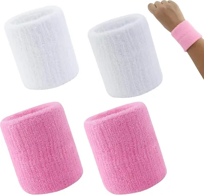 Imagen del producto de Conjunto de 4 bandas para el sudor, absorbentes, para mujeres, hombres y niños, accesorios deportivos