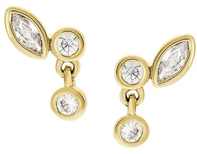 Produktbild von Fossil Damen-Ohrringe aus Messing mit Ohrsteckerverschluss, Helles Gold