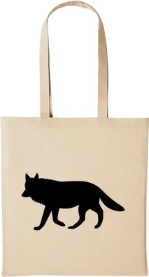 Produktbild von Huuraa Baumwollbeutel Wolf Geschenk Einkaufstasche Natural 10 Liter Baumwolle Wolf Accessoire