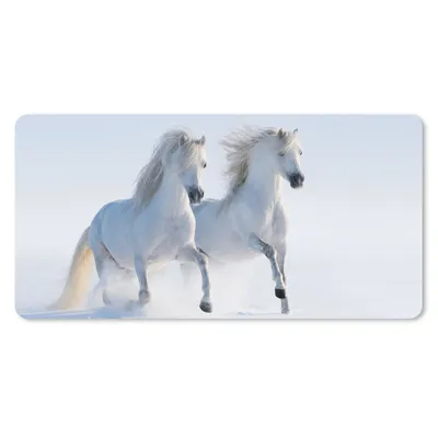 Produktbild von MuchoWow® Mauspad Mousepad Winter - Pferde - Schnee 60x30 cm - Mousepads - Maus Mat - Pad - Mausunterlage - Nachhaltig