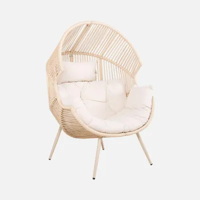 Produktbild von sweeek - Ei-Sessel für Outdoor aus Stahl und Kunststoff - Beige