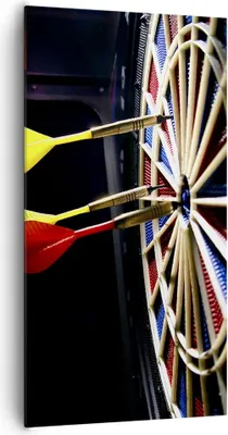 Produktbild von Bild auf Leinwand - Leinwandbild - Pfeil Darts Spaß Schild - 65x120cm - Wand Bild - Wanddeko - Leinwanddruck - Bilder - Kunstdruck - Wanddekoration - Leinwand bilder - Wandkunst - PA65x120-2199