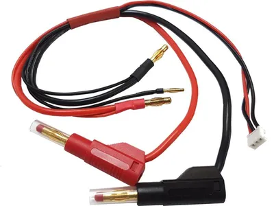 Imagen del producto de Cable de carga con conector tipo "plátano" - 4 mm, con terminales dorados y cable de 2 mm