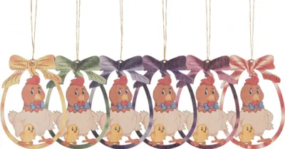Produktbild von Strauchbehang Henne mit Küken (6) BxHxT 6x7x0,3cm NEU