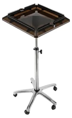 Image de Supports à perruques sur roulettes pour salons de coiffure - Chariot d'outils avec étagère - Hauteur réglable de 70 à 110 cm - Noir