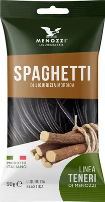 Produktbild von Spaghetti di Liquirizia, Lakritz-Spaghetti, 90 g Tüte, Menozzi de Rosa 1836