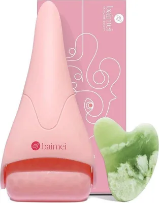 Produktbild von Famanu Gesichtsroller und Gua Sha Set - Kühlende Hautpflege
