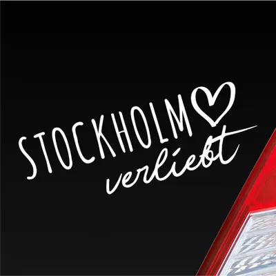 Produktbild von Auto Aufkleber Stockholm verliebt Herz Stadt Heimat Liebe Car 19x7 cm Weiss Matt Sticker Heckscheibenaufkleber