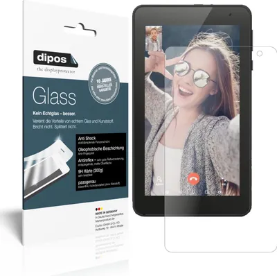 Produktbild von 2x Schutzfolie für Vankyo MatrixPad Z1 7 Zoll matt - Anti-Shock 9H Folie dipos Glass Kunststoffglas