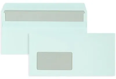 Produktbild von Briefumschläge DINlang 80g/qm selbstklebend Fenster VE=1000 Stück blau