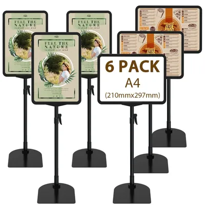 Image de Solidchoice - Lot de 6 supports de présentation A4 réglables pour affiches publicitaires
