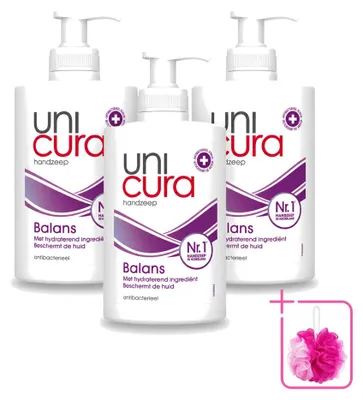 Zdjęcie produktu dla 3 sztuki płynnego mydła antybakteryjnego Unicura Balance - 250 ml - zestaw ekonomiczny