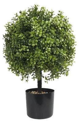 Produktbild von Künstliche Buchsbäume - Topiary Kugelbaum 2er-Set - 50,8 cm - Kunststoff - Für außen - Ohne Früchte - Tiefrosa