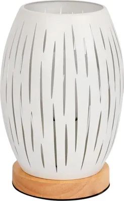 Immagine prodotto di Lampada da tavolo E27 Lampada da comodino moderna in legno e metallo 22x16 cm Bianca