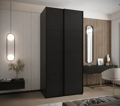 Produktbild von Zweitüriger Kleiderschrank SAMARA 1 - 120 cm, schwarz/schwarz
