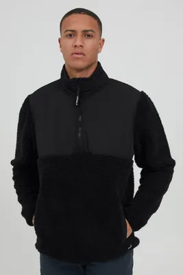 Produktbild von 11 Project PRPiet Troyer Sweatshirt Herren Pullover Sweater mit Teddy Fell mit Stehkragen Regular Fit