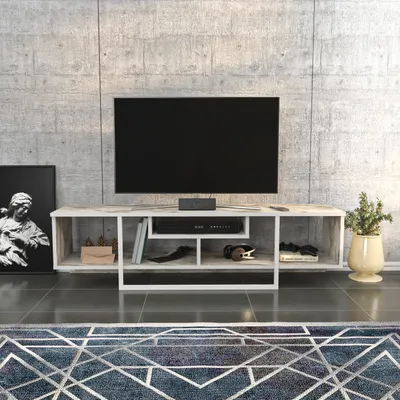 Produktbild von Skye Decor, Asal 150 - White, Ephesus, Fernsehtisch, Weiß, 100 % MELAMINBESCHICHTETE SPANPLATTEN, 150 x 35,2 x 40 cm