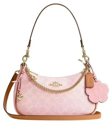 Image de Sac bandoulière Coach Teri, en toile signature, couleur rose