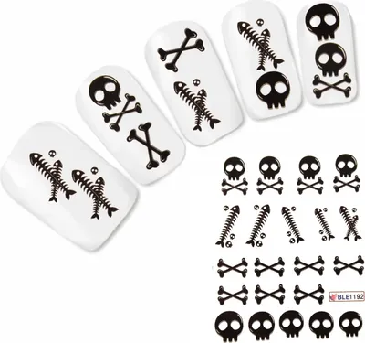 Produktbild von Nagel Sticker Tattoo Nail Art Totenkopf Aufkleber Neu!