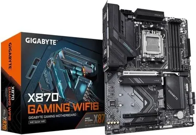 Obrázok produktu pre Základná doska GIGABYTE X870 GAMING WIFI6, AMD AM5, DDR5 8000 MHz (pretaktovaná), PCIe 5.0, Wi-Fi 6, 2,5 GbE LAN, USB 4