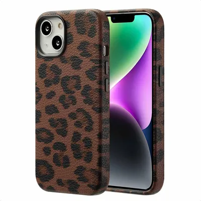 Zdjęcie produktu dla Selencia Sabi Backcover Panther Print z MagSafe dla Apple iPhone 14 - Mocha Brown