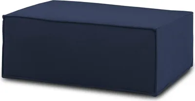 Produktbild von Puff Dabdella, Ottomane im Wohnzimmer, 100%  Italy, Relaxsessel aus gepolstertem Stoff, Cm 100x70h43, Blau