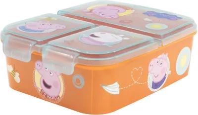 Immagine prodotto di Cestino da pranzo per bambini Peppa Pig - cestino da pranzo con 3 scomparti e grande design