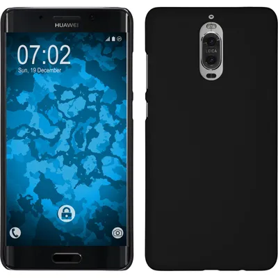 Produktbild von PhoneNatic Case kompatibel mit Huawei Mate 9 Pro - Hülle schwarz gummiert Hard-case + 2 Schutzfolien