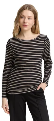 Produktbild von TOM TAILOR Damen Langarmshirt mit Streifenmuster