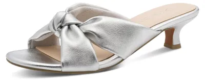 Productafbeelding van MARCO TOZZI Dames slipper met strik, model Queenie 2-27202-46, maat: 36 EU, kleur: zilver