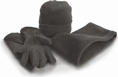 Produktbild von Result Winter Essentials R040X | Fleece-Winterset: Mütze, Handschuhe, Nackenwärmer - Farbe: Charcoal Grey - Größe: L