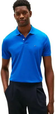 Produktbild von Tommy Hilfiger Herren Poloshirt Kurzarm Liquid Baumwolle mit Knopfleiste, Blau (Vib