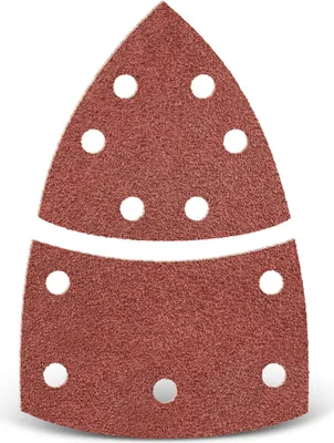Produktbild von MENZER Red Klett-Schleifblätter, 93 / 62 x 102 mm, 11-Loch, f. Deltaschleifer, Normalkorund (50 Stk.) K80