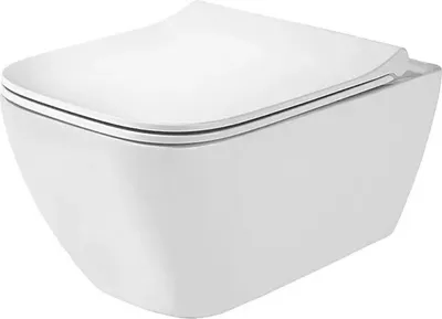 Immagine prodotto di WC sospeso GEBERIT Smyle Square, senza bordo, senza smalto speciale, bianco, SENZA SEDILE WC