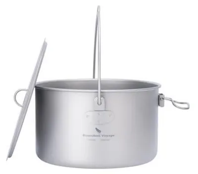 Produktbild von Titantopf mit Deckel und Griff 750ml Camping Wandern Ultraleicht Becher Spork Set