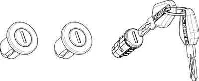 Immagine prodotto di Kit serratura per valigie laterali moto SHAD SH35/36 chiavi nere