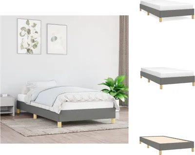 Obrázek produktu pro vidaXL Rám postele tmavě šedý 90x190 cm látka - Postele a rámy postelí
