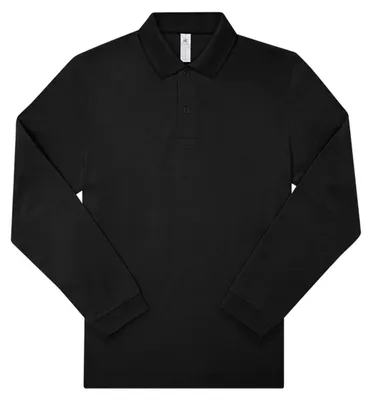 Produktbild von B&C - "My Polo 210" Hemd für Herren/Damen Unisex Langärmlig LT5792 (M) (Schwarz)