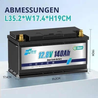 Produktbild von 12V 140Ah LiFePO4 Akku mit Bluetooth & 100A BMS – 1792Wh für Solar & Wohnmobil
