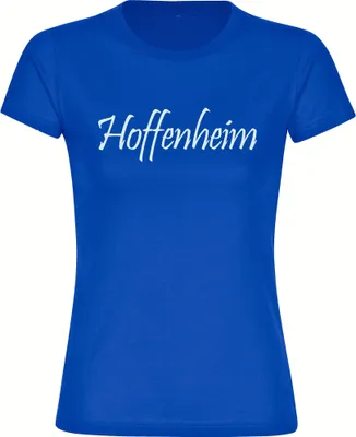 Produktbild von multifanshop Damen T-Shirt - Hoffenheim - Schriftzug, blau, Größe S
