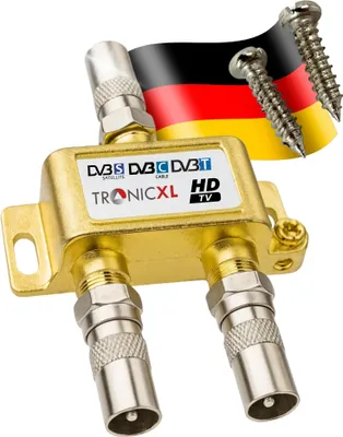 Produktbild von 2-Fach BK Verteiler Premium TV Kabel Adapter Antennenverteiler Kabelfernsehen