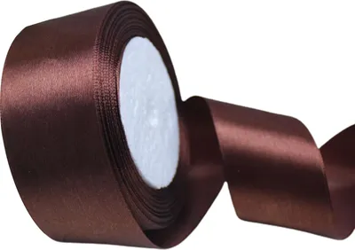 Produktbild von Satinband für Hochzeiten, 22 m, 4 cm breit, Rolle, zum Verpacken von Geschenken, Blumensträußen und Schleifen, Dekoration, Heimdekoration, Kaffeebraun, 1 Rolle