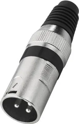 Produktbild von Monacor XLR-207P/SW, XLR, Schwarz, Metallisch, Nickel