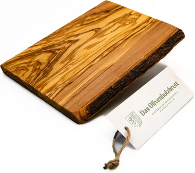 Produktbild von Frühstücksbrett aus Olivenholz eine Seite naturbelassen 20 cm