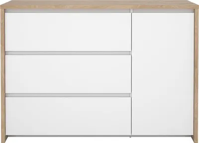 Productafbeelding van Next kommode 1 deur 3 lades hoogglans wit.