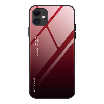 Produktbild von Gradient Glass Hülle Cover Panzerglas iPhone 12 mini schwarz und rot