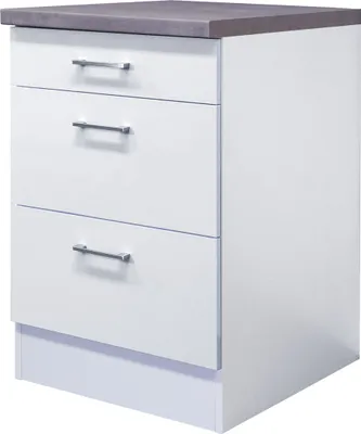 Produktbild von Flex Well Auszugunterschrank Lucca BxTxH 60 x 60 x 85 cm weiß matt zerlegt 00011417