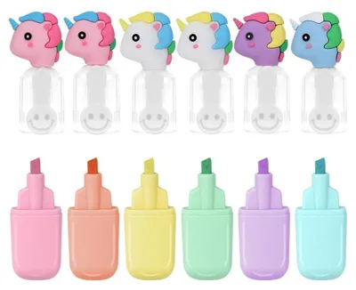 Immagine prodotto di Set di pennarelli fluorescenti, 6 pezzi, colori assortiti, formato mini, ideali per scuola, università e ufficio