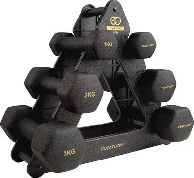 Produktbild von Famanu Set von 6 Kurzhanteln mit Halter - Gewichtsset für Home Fitness